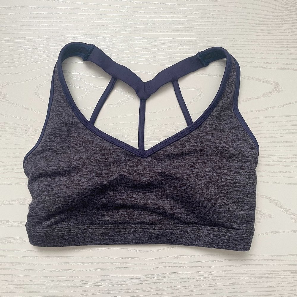 Koral Womens Sports Bra Small Blue Strappy Cage Back Summit Active Padded